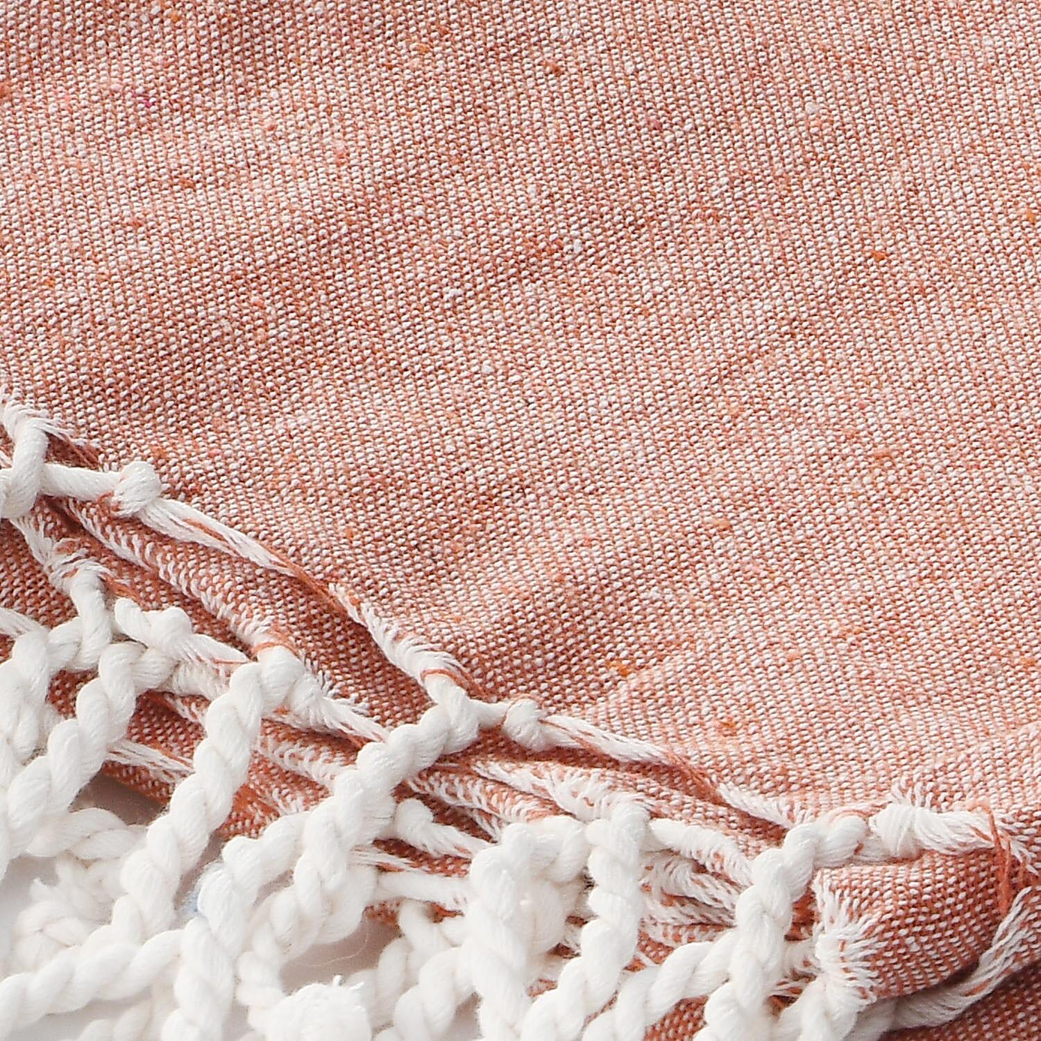 Set of 2 - 100% Cotton Beach/Hammam Towel (Size 170x90 Cm) - Yellow & Orange