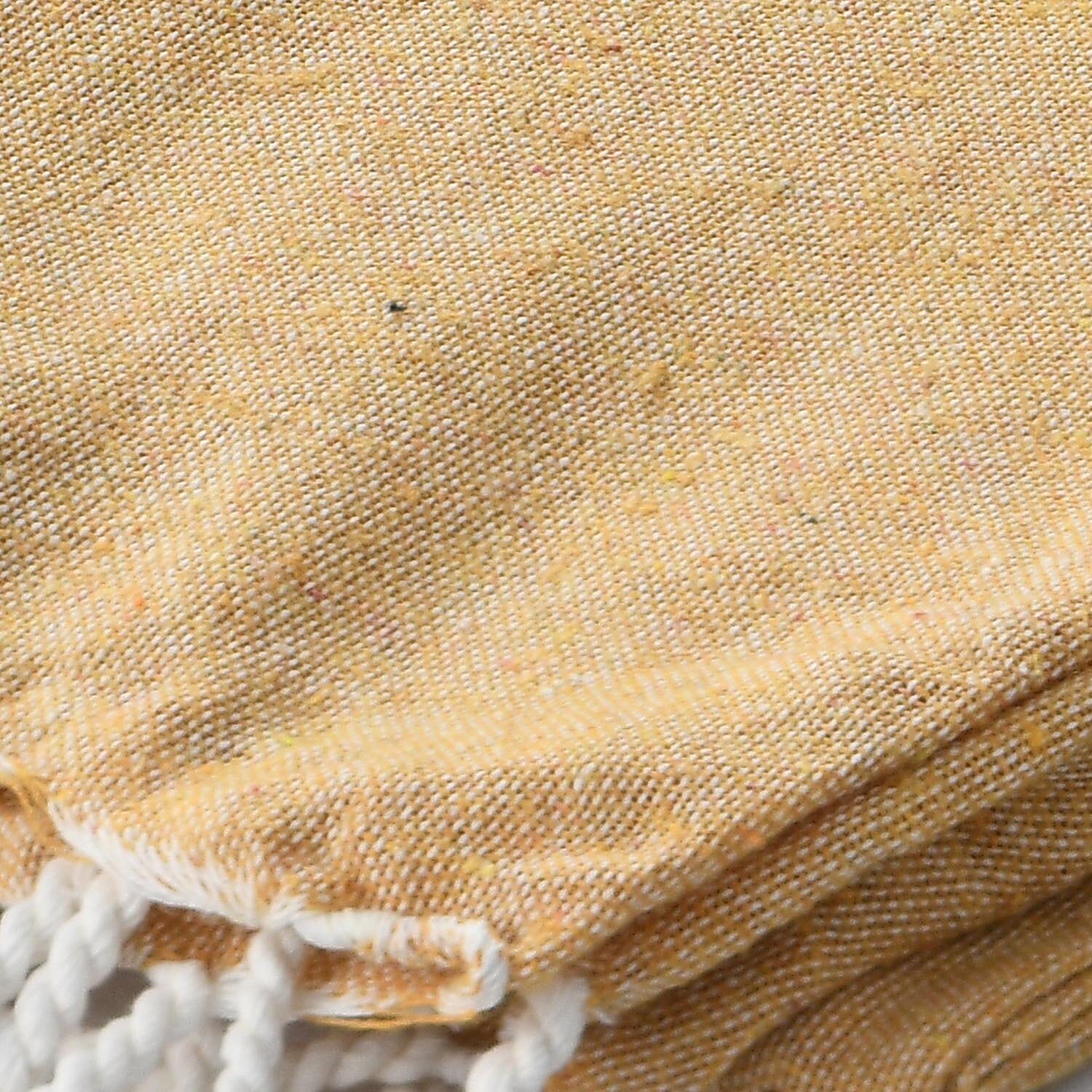 Set of 2 - 100% Cotton Beach/Hammam Towel (Size 170x90 Cm) - Yellow & Orange