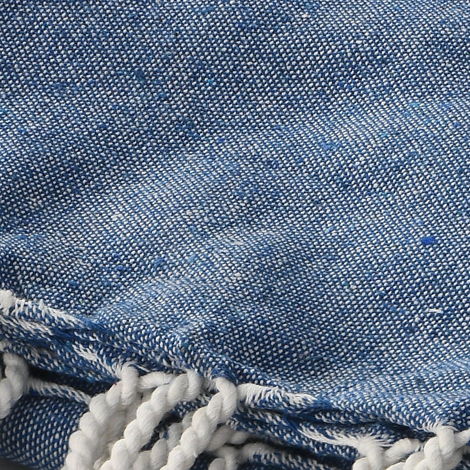 Set of 2 - 100% Cotton Beach/Hammam Towel (Size 170x90 Cm) - Royal Blue & Turquoise