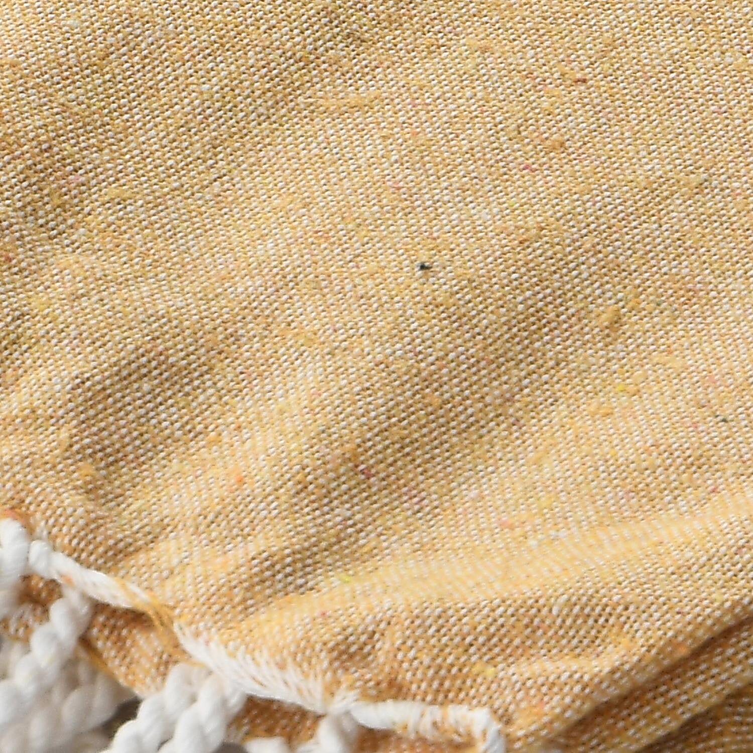 Set of 2 - 100% Cotton Beach/Hammam Towel (Size 170x90 Cm) - Silver Grey & Yellow