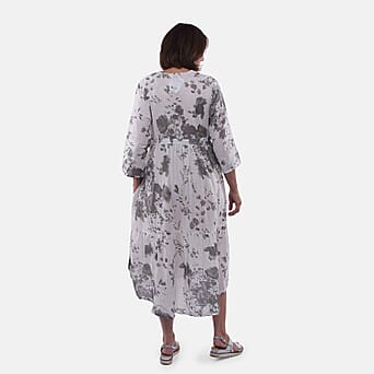 https://tjcuk.sirv.com/Products/88/5/8857872/Tamsy-100-Cotton-Tiered-Floral-Maxi-Dress-(Size-S8-10)-Grey_8857872_1.jpg?w=342&h=342