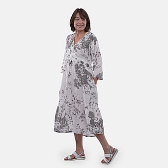 https://tjcuk.sirv.com/Products/88/5/8857872/Tamsy-100-Cotton-Tiered-Floral-Maxi-Dress-(Size-S8-10)-Grey_8857872_3.jpg?w=342&h=342