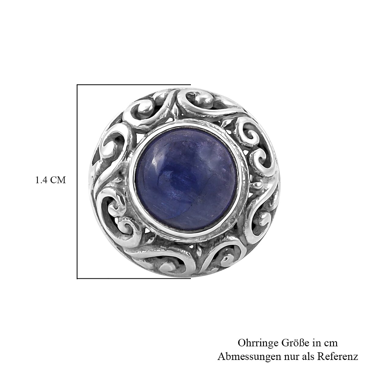 Tanzanit Stud Earrings in Sterling Silver 1.70 Ct