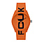 French Connection Analog Orange Dial Watch with Orange Silicone Strap