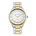 French Connection Silver Dial Mens Watch With Silver & Gold Colour Chain Strap