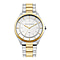 French Connection Silver Dial Mens Watch With Silver & Gold Colour Chain Strap