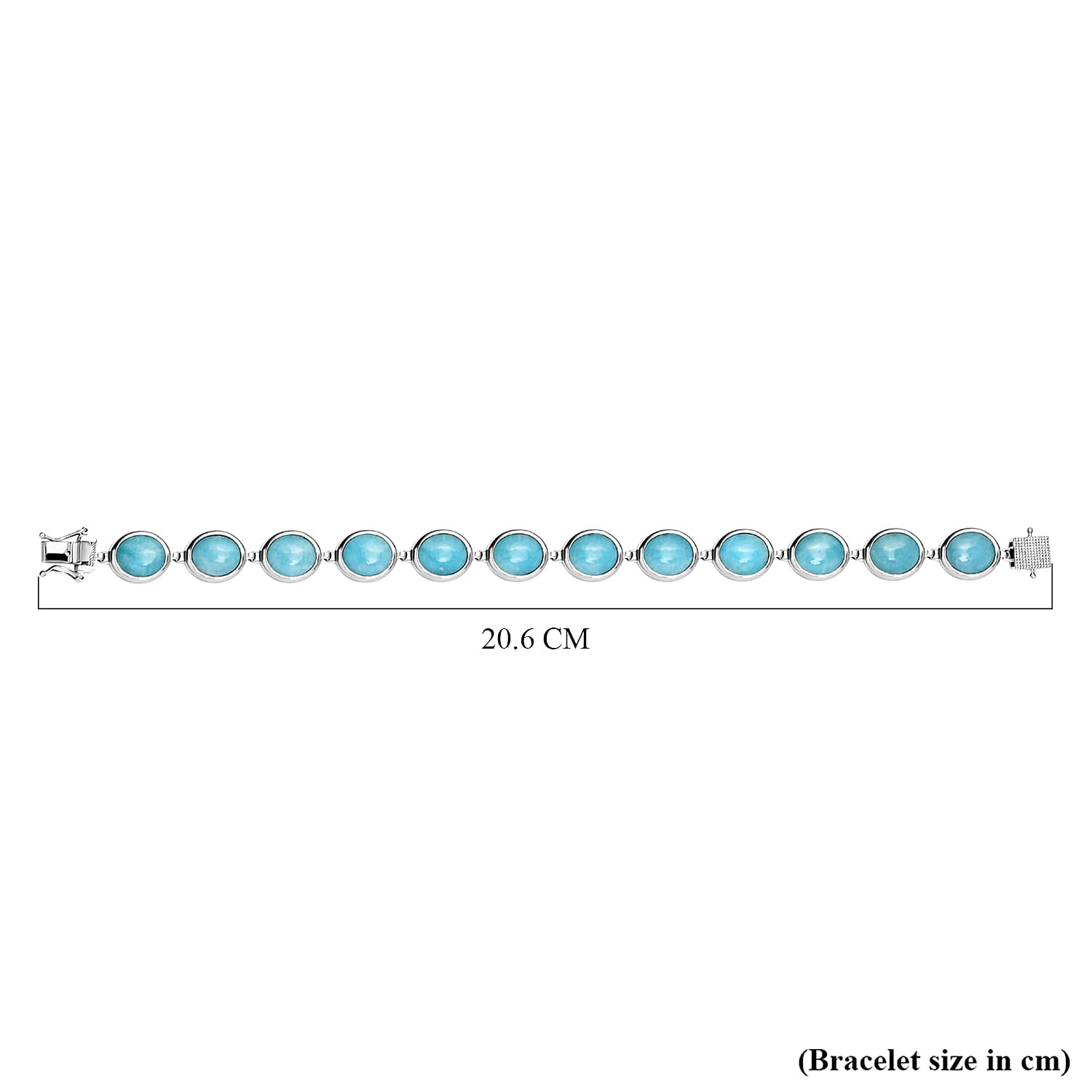 Collectors Edition - AAA Brazilian Amazonite Bracelet (Size - 8.25) in Platinum Overlay Sterling Silver 46.18 Ct, Silver Wt. 16.00 Gms