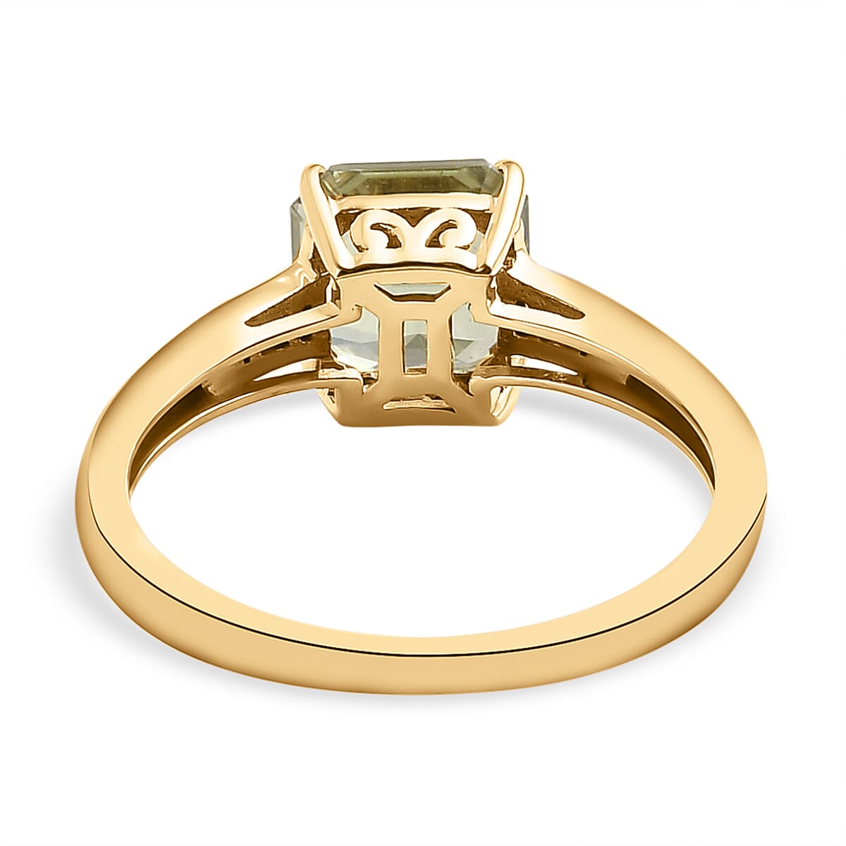 9K Yellow Gold Turkizite (Asscher Cut) and Diamond Ring 2.00 Ct.