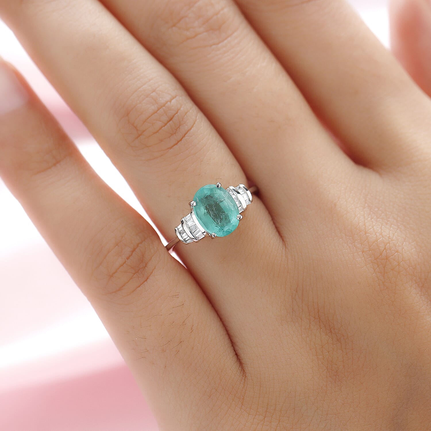 RHAPSODY 950 Platinum AAAA Ethiopian Emerald 1.70 Ct. and Diamond (VS-E-F) Ring 1.83 Ct.