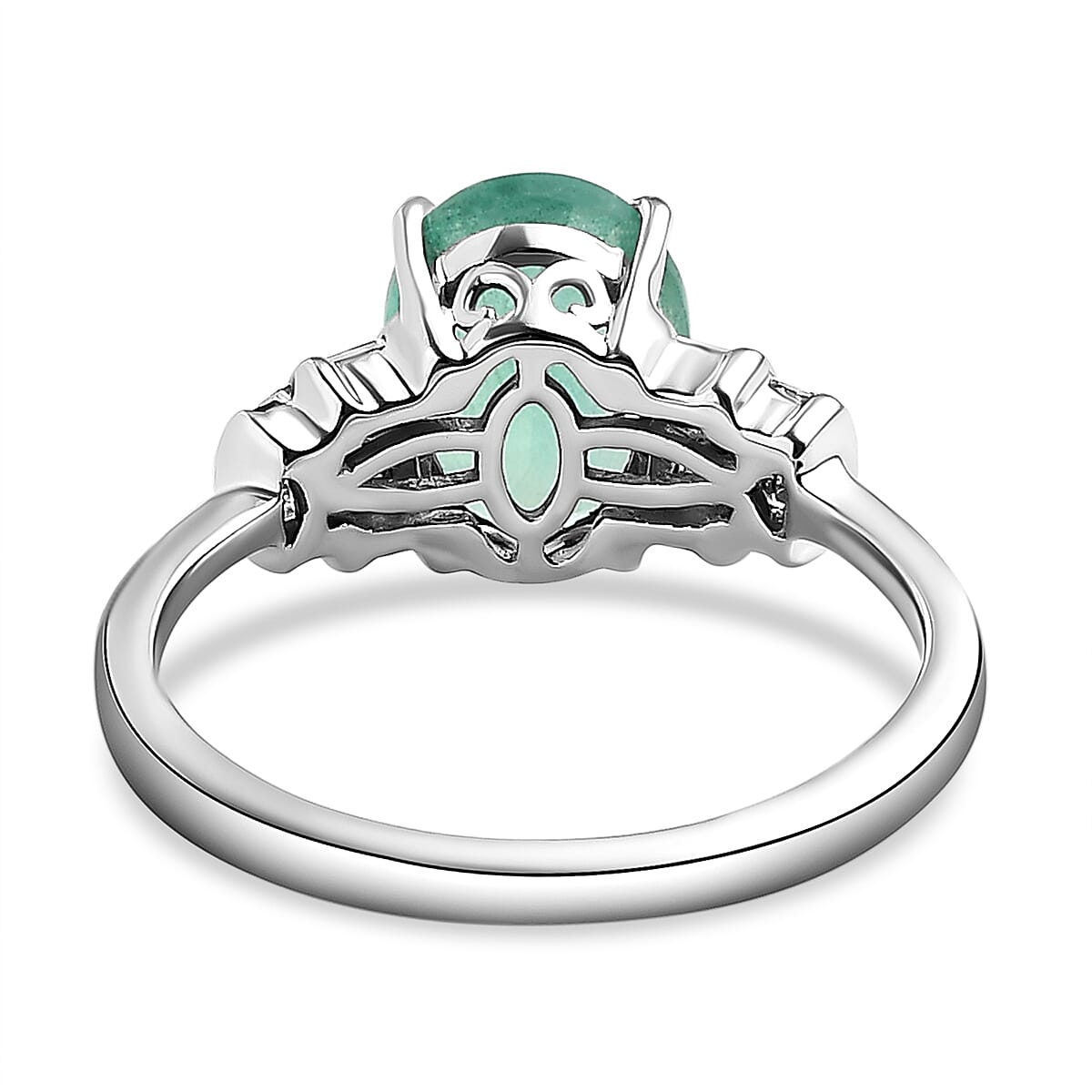 RHAPSODY 950 Platinum AAAA Ethiopian Emerald 1.70 Ct. and Diamond (VS-E-F) Ring 1.83 Ct.