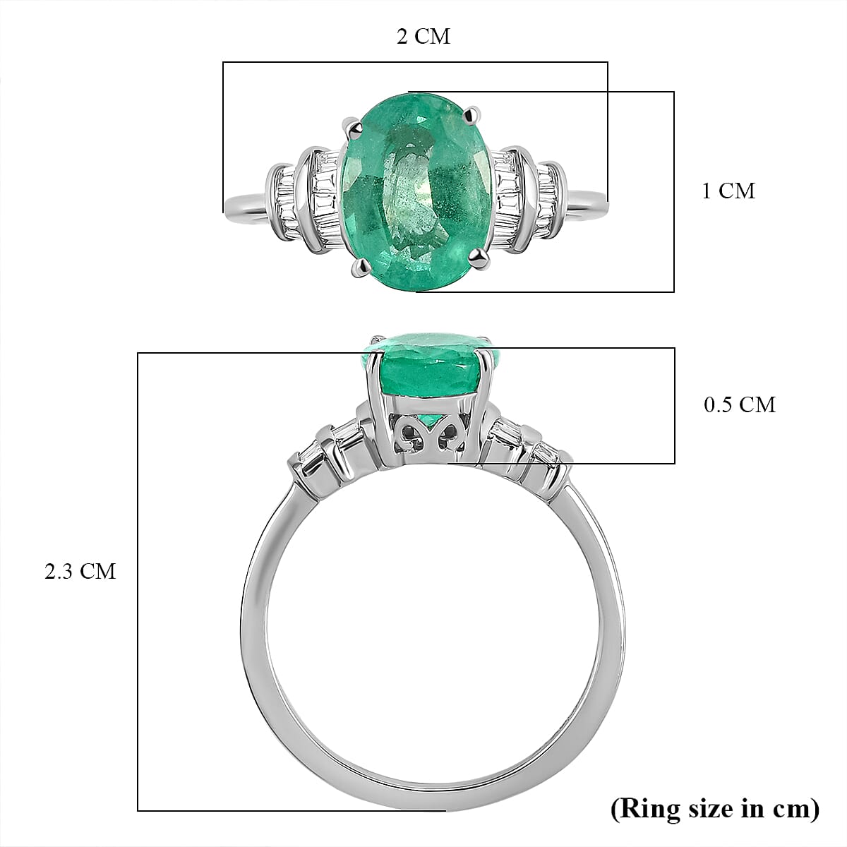 RHAPSODY 950 Platinum AAAA Ethiopian Emerald 1.70 Ct. and Diamond (VS-E-F) Ring 1.83 Ct.