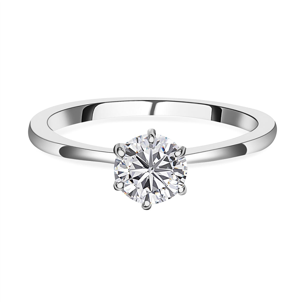 Moissanite Solitaire Collection Ring in Sterling Silver