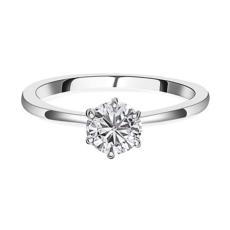 Moissanite Solitaire Collection Ring in Sterling Silver
