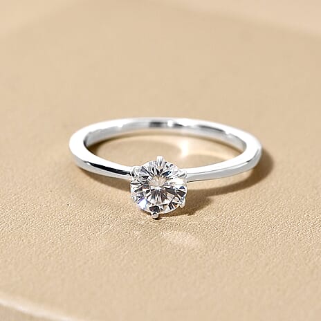 Moissanite Solitaire Collection Ring in Sterling Silver
