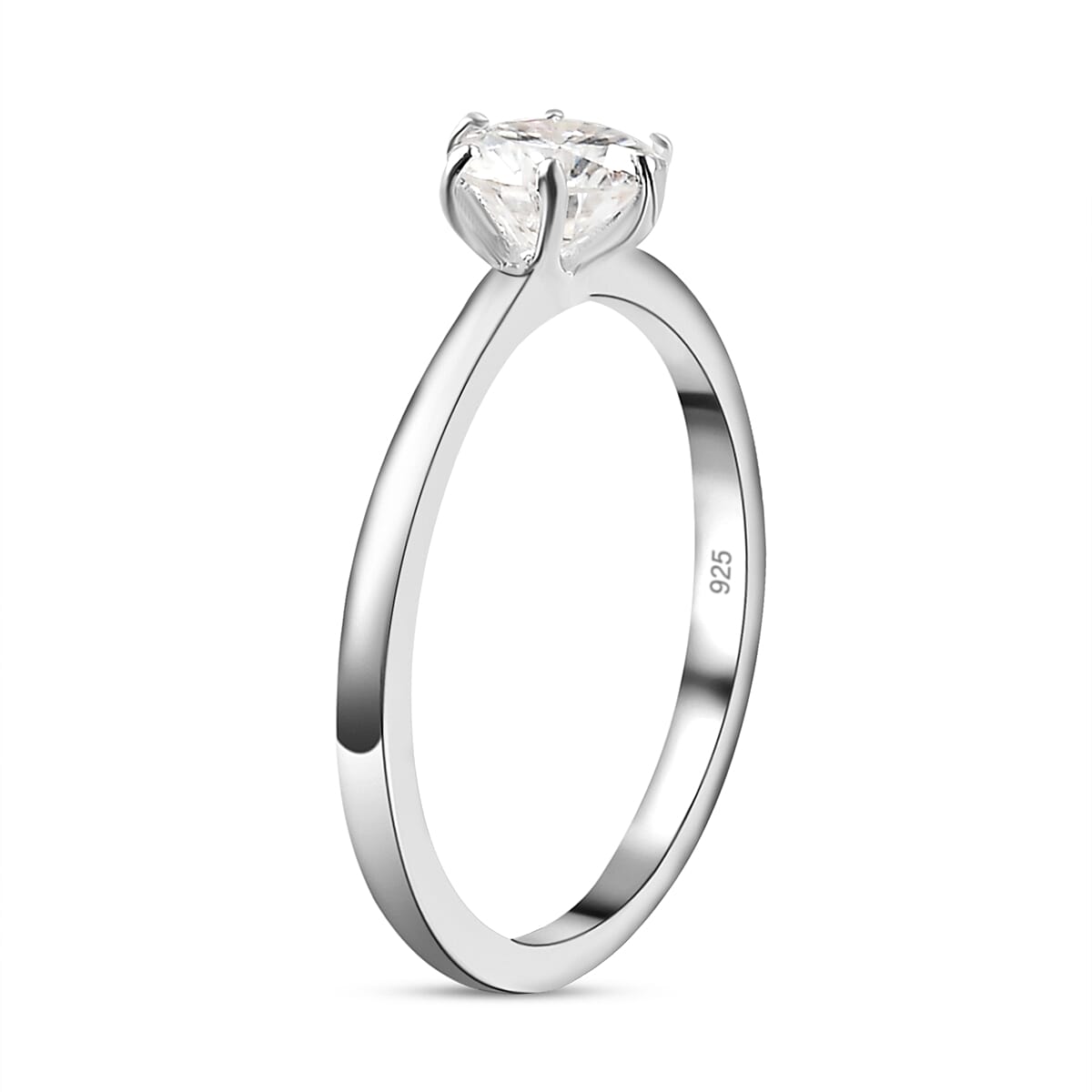 Moissanite Solitaire Collection Ring in Sterling Silver