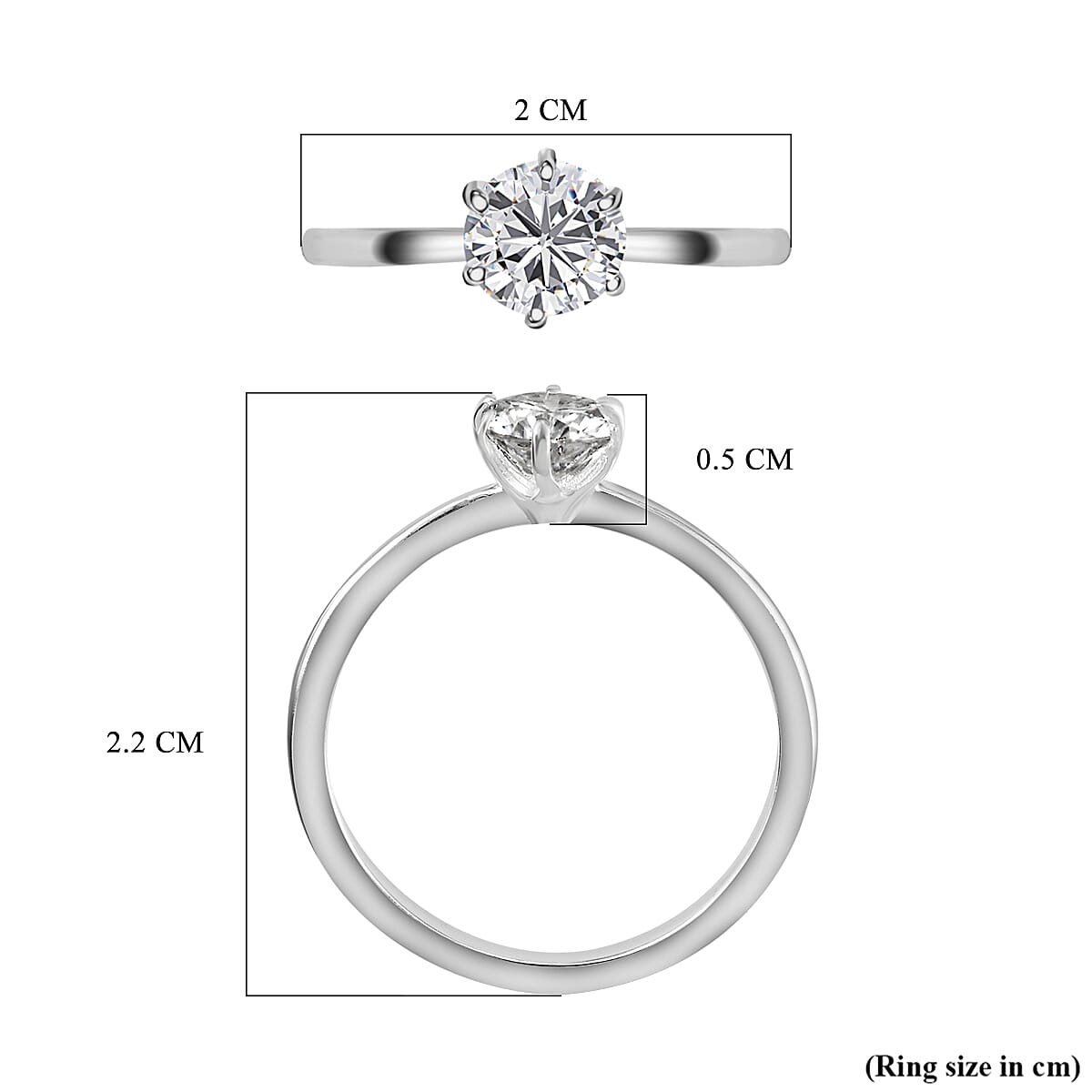 Moissanite Solitaire Collection Ring in Sterling Silver