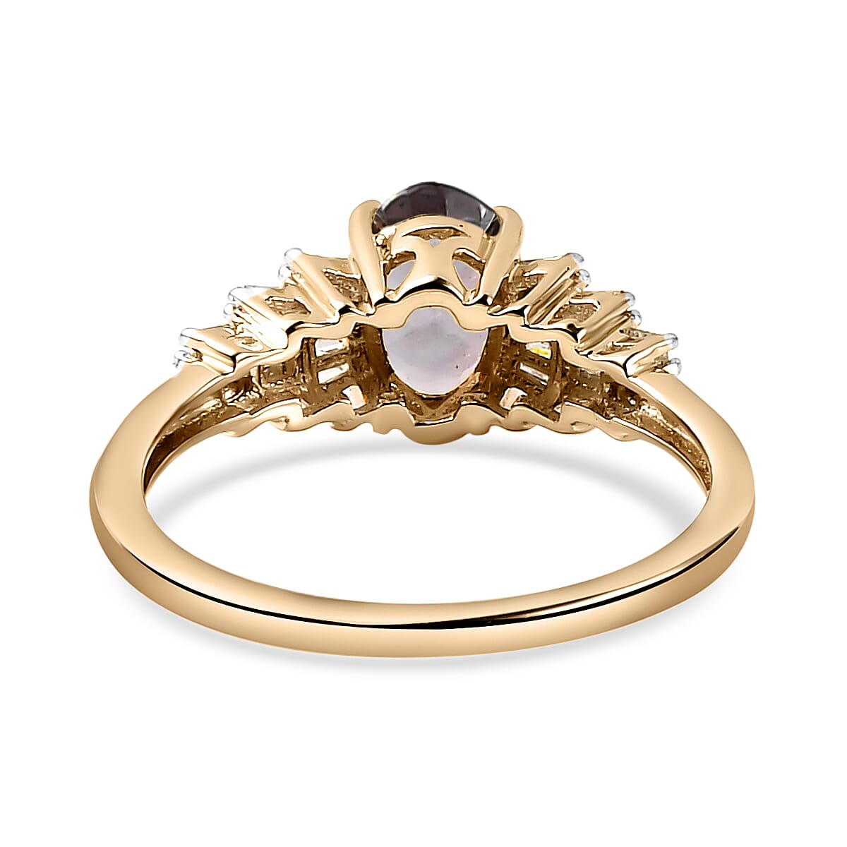 9K Yellow Gold Platinum Spinel and Diamond Ring 1.05 Ct.