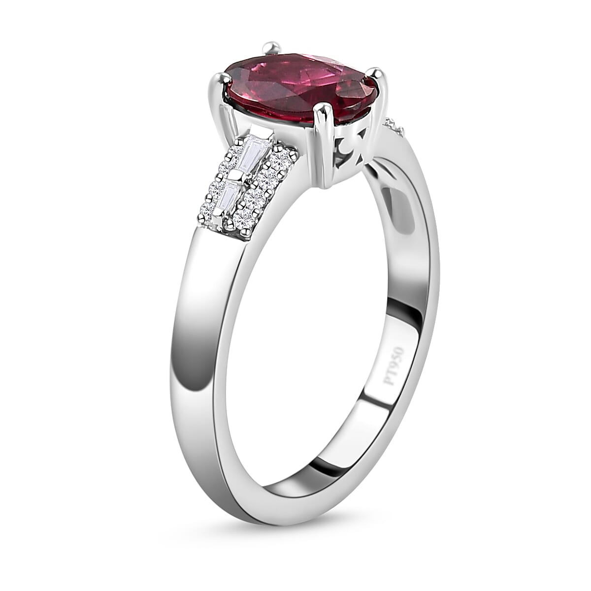 The Four Virtues Of Rubellite - RHAPSODY 950 Platinum AAAA Rubellite and Diamond (VS-E-F) Ring 1.14 Ct.