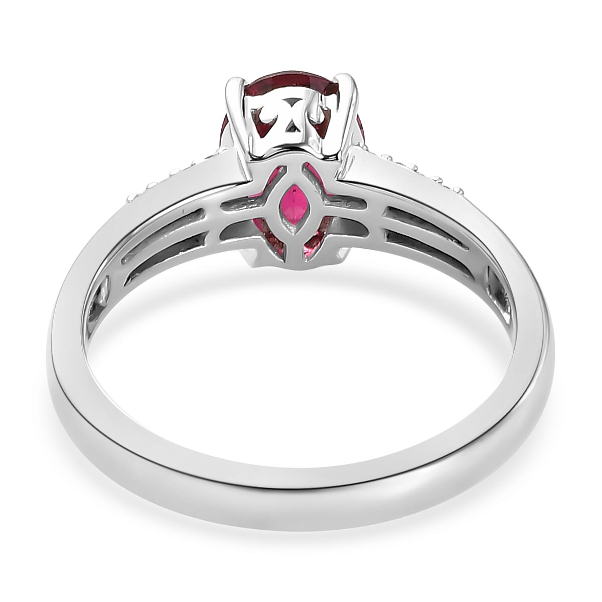 The Four Virtues Of Rubellite - RHAPSODY 950 Platinum AAAA Rubellite and Diamond (VS-E-F) Ring 1.14 Ct.