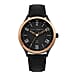 French Connection Quartz Black Dial Watch with Black Leather Strap