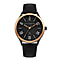 French Connection Quartz Black Dial Watch with Black Leather Strap