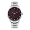 French Connection Quartz Purple Dial Watch with Silver Colour Chain Strap