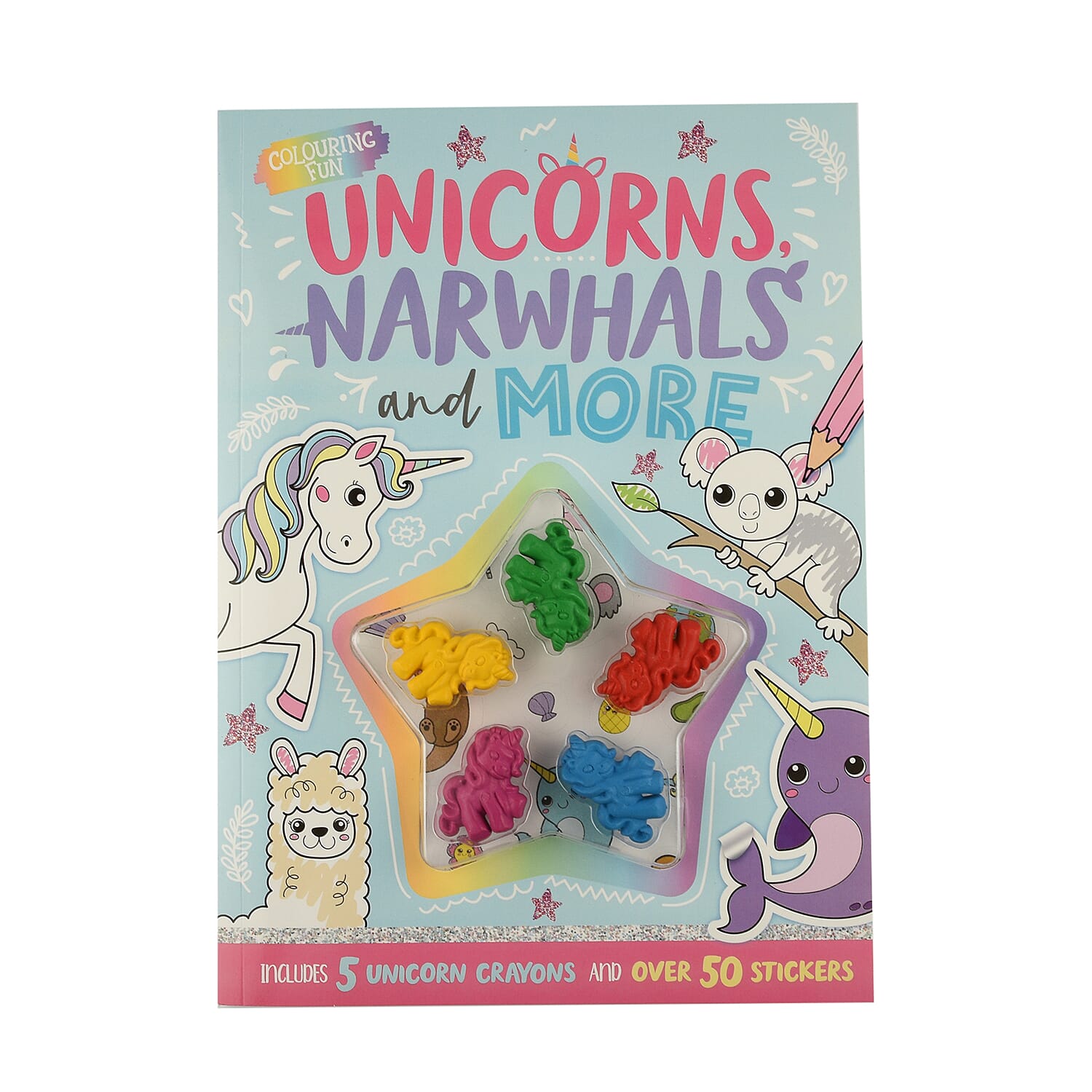 Unicorn & Narwhal Colouring Book with Crayons