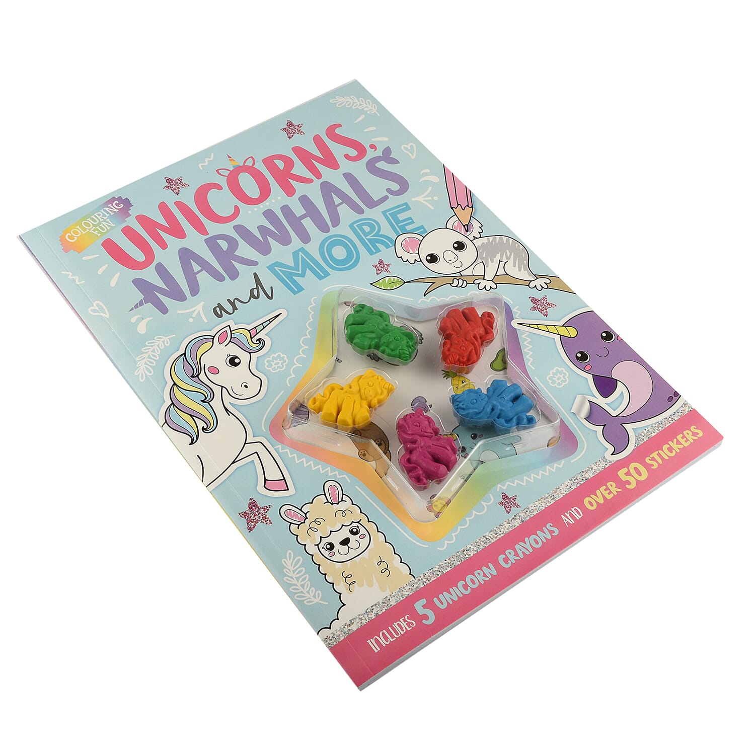 Unicorn & Narwhal Colouring Book with Crayons