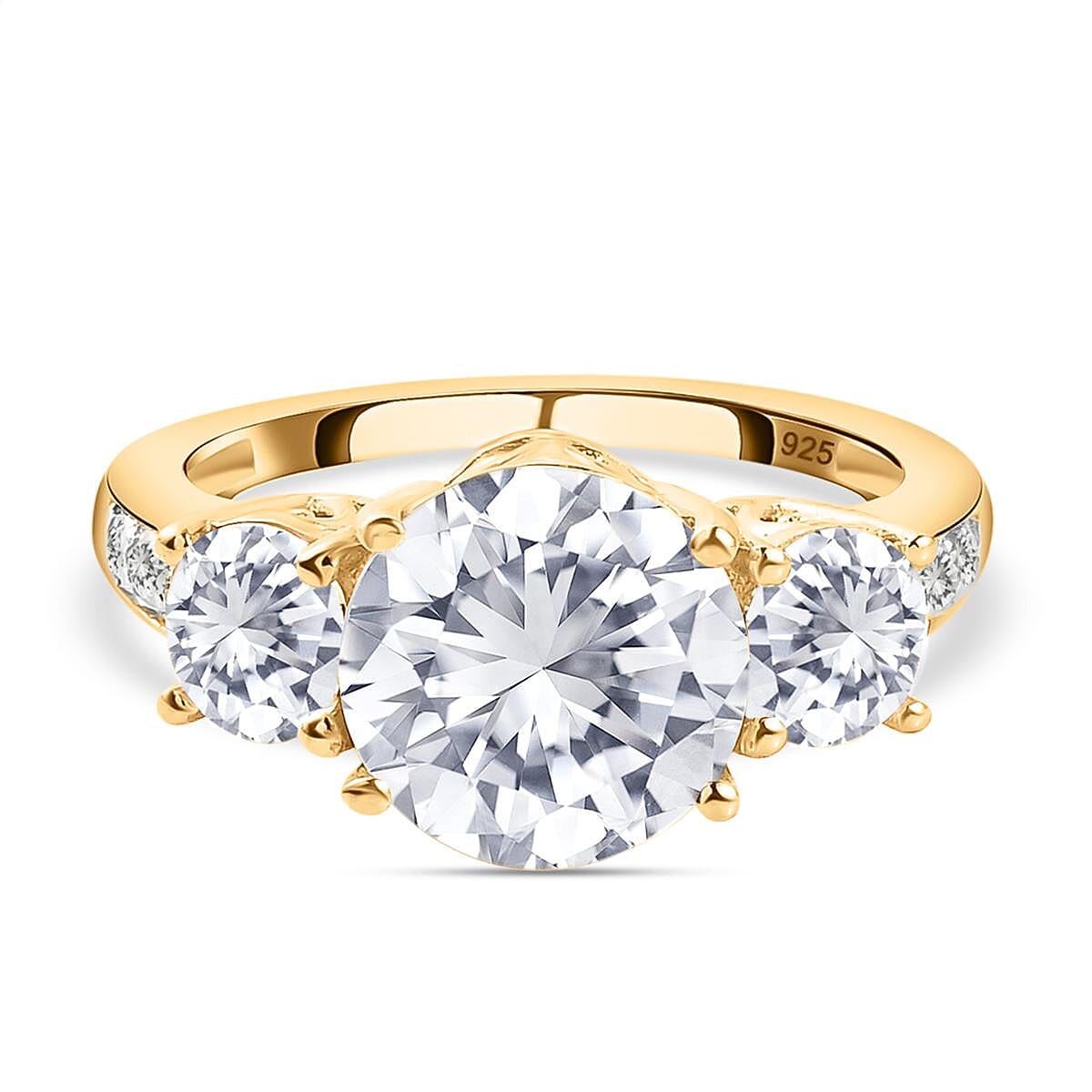 Moissanite Trilogy Ring in Sterling Silver