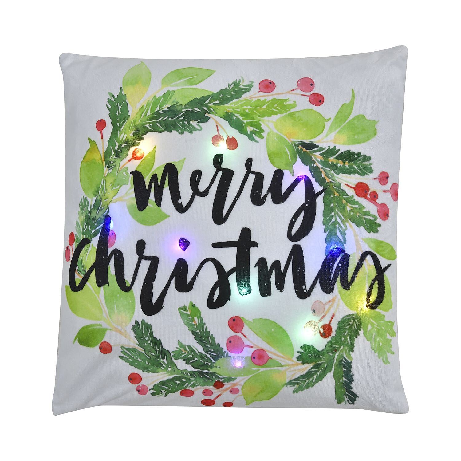 Vibrantly Coloured Pattern LED Cushion (Size 45 Cm) - Multi