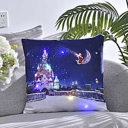 Tjc Polyester Snowflake Cushion Cover - Navy & Yellow