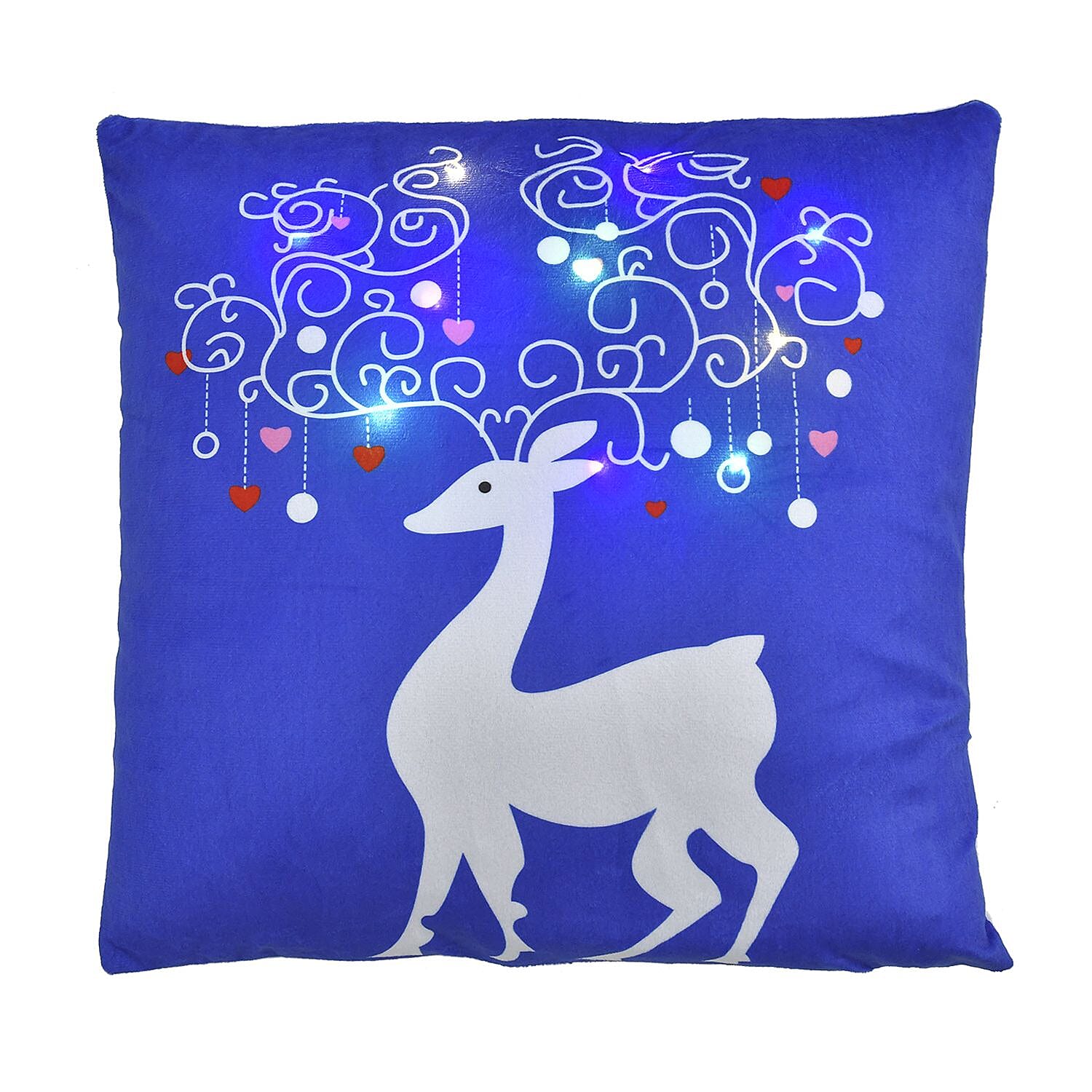 Deer Pattern LED Cushion (Size 45 Cm) - Multi