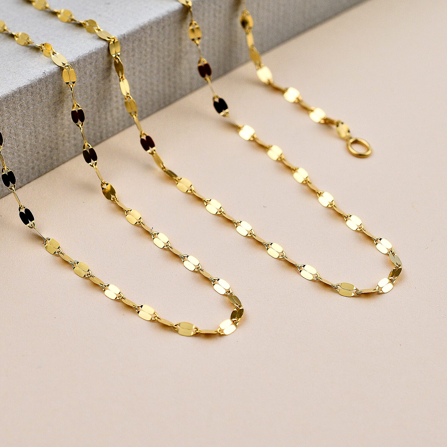 Maestro Collection - 9K Yellow Gold Forzatina Sparkle Necklace (Size - 20)