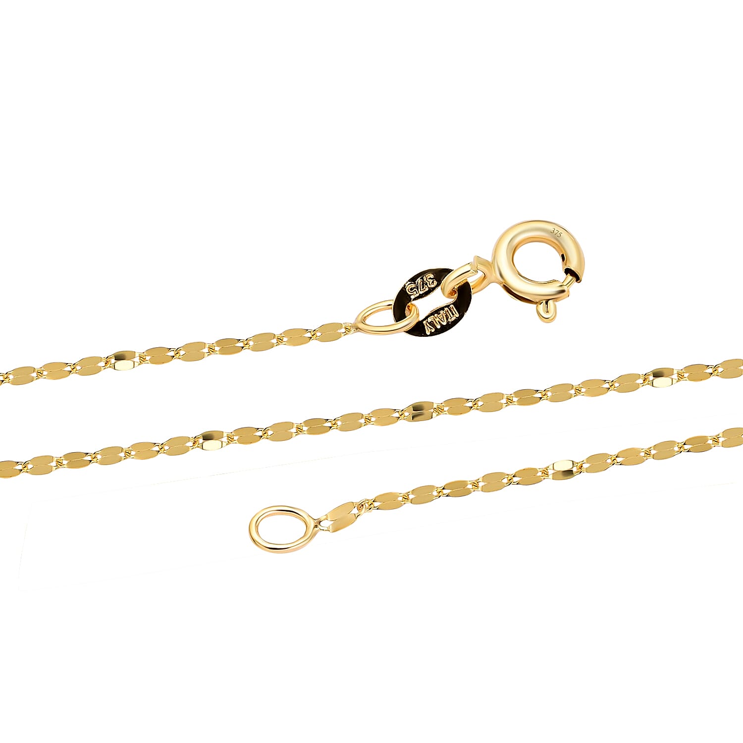 Maestro Collection - 9K Yellow Gold Forzatina Sparkle Necklace (Size - 20)