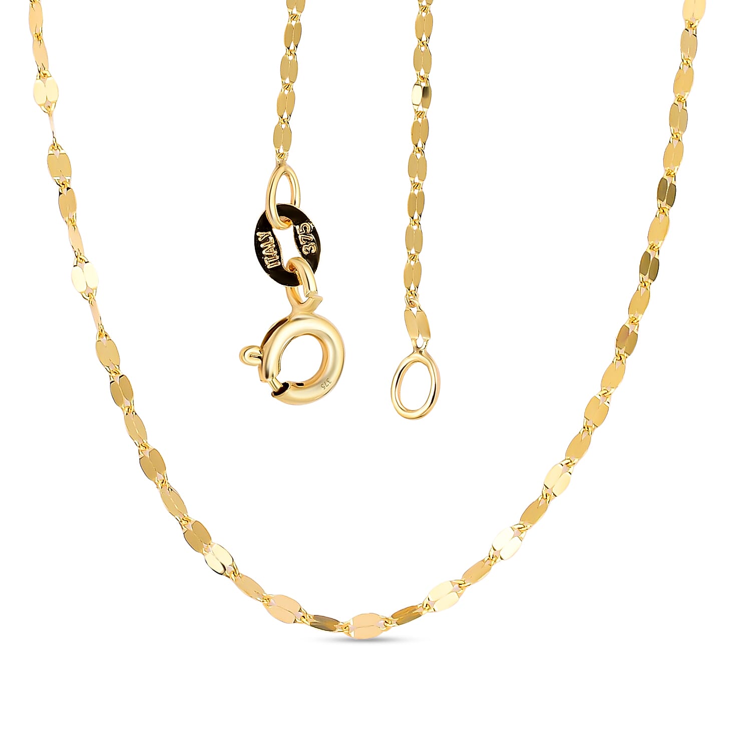 Maestro Collection - 9K Yellow Gold Forzatina Sparkle Necklace (Size - 20)