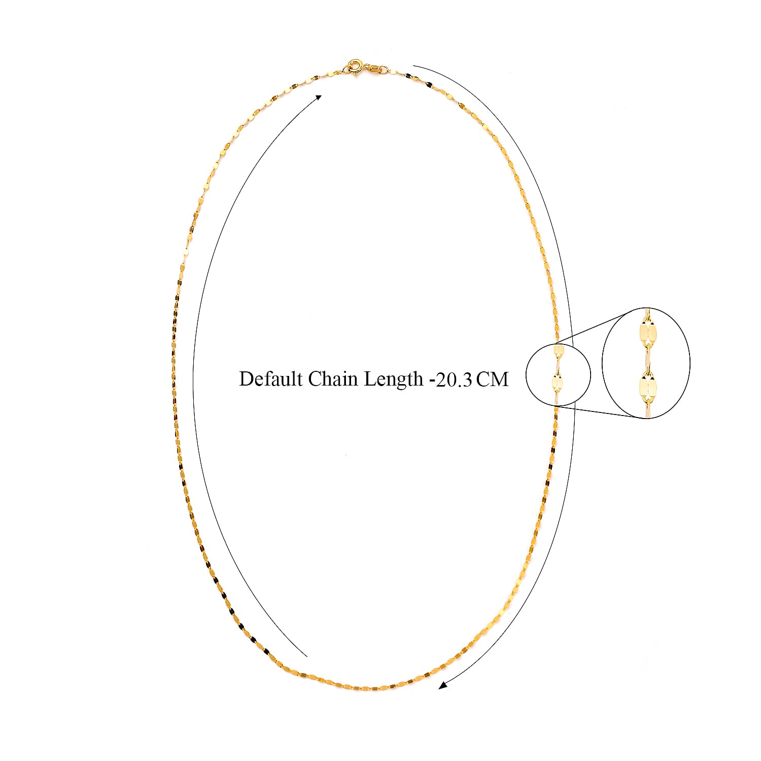 Maestro Collection - 9K Yellow Gold Forzatina Sparkle Necklace (Size - 20)