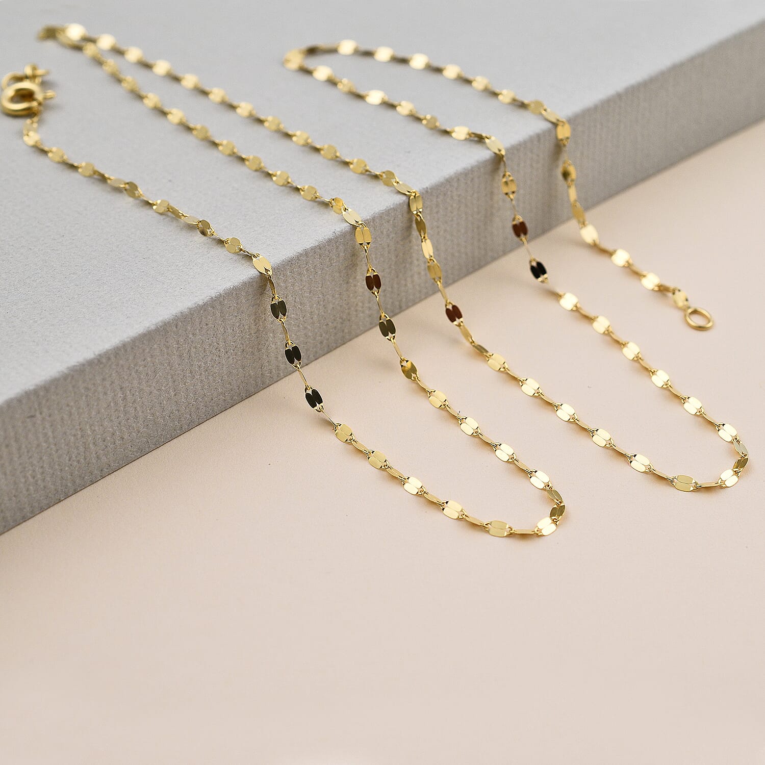 Maestro Collection - 9K Yellow Gold Forzatina Sparkle Necklace (Size - 24) with Spring Ring Clasp