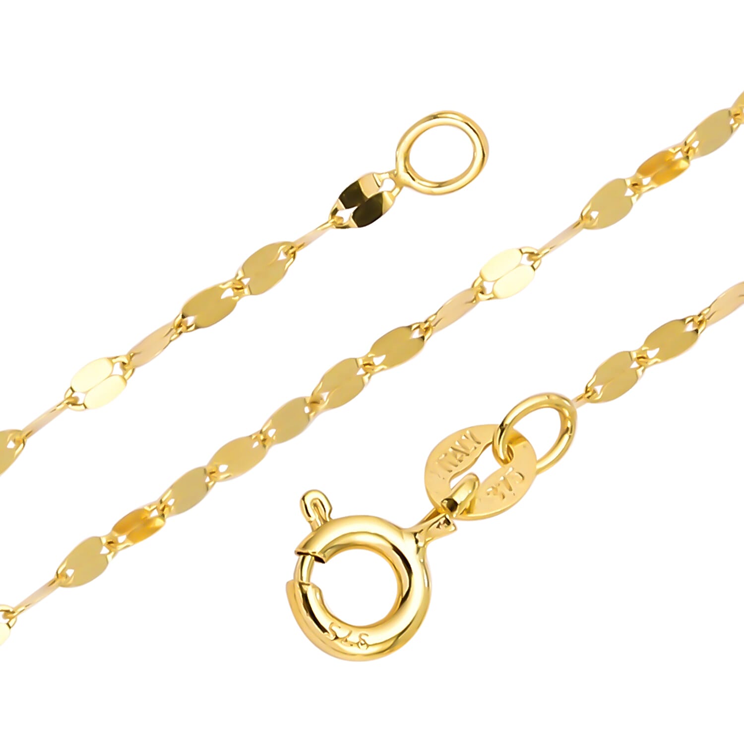 Maestro Collection - 9K Yellow Gold Forzatina Sparkle Necklace (Size - 24) with Spring Ring Clasp