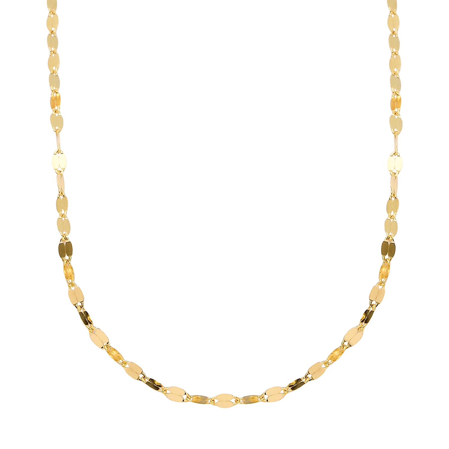 Maestro Collection - 9K Yellow Gold Forzatina Sparkle Necklace (Size - 24) with Spring Ring Clasp