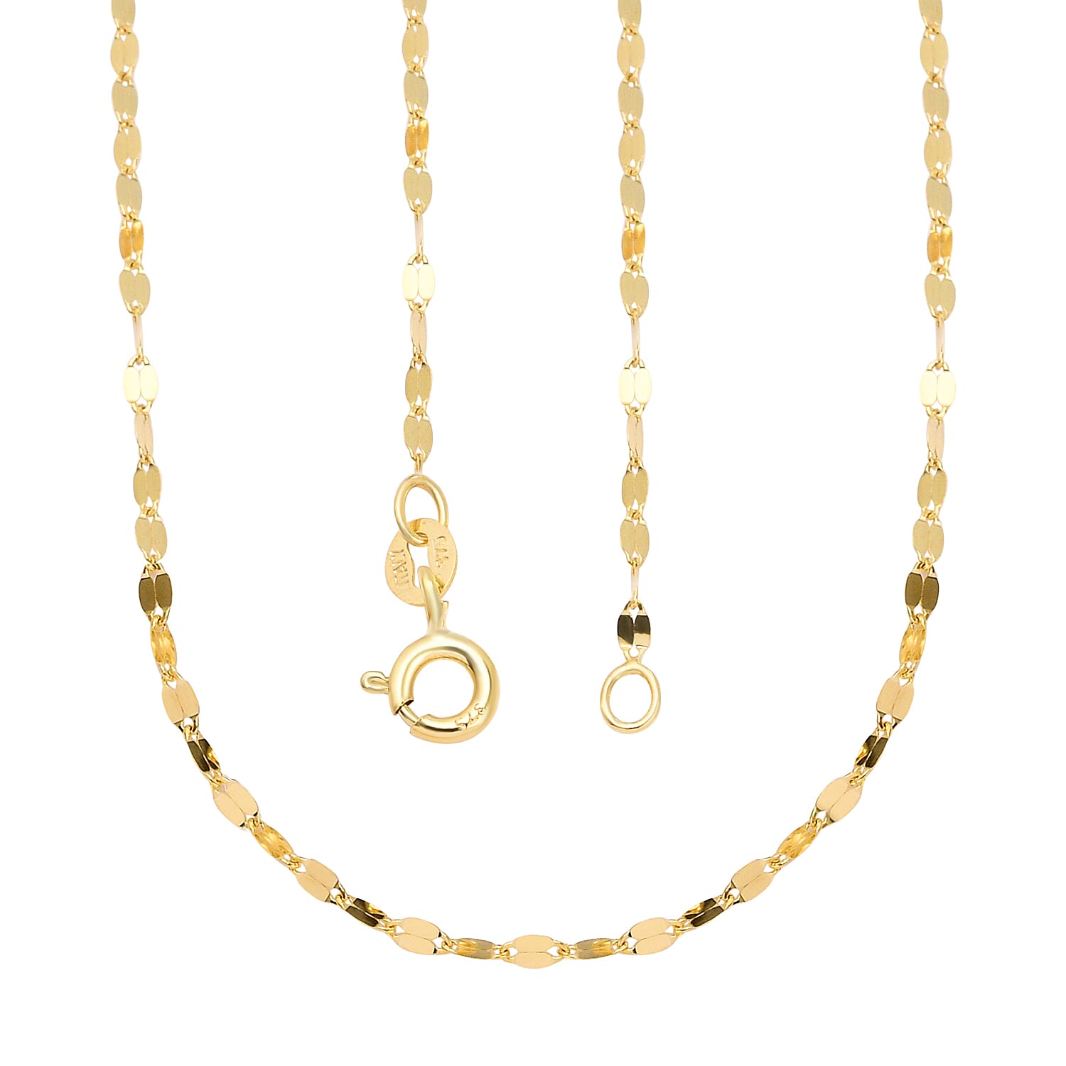 Maestro Collection - 9K Yellow Gold Forzatina Sparkle Necklace (Size - 24) with Spring Ring Clasp