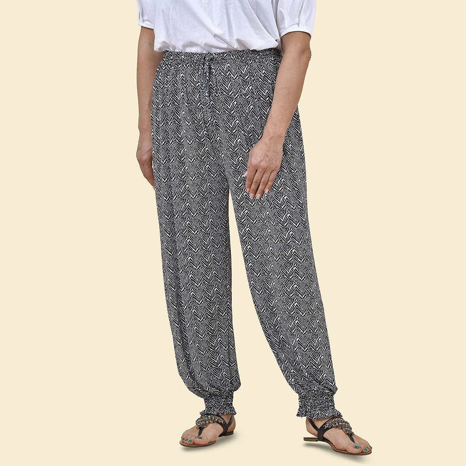 TAMSY Circle Printed Trousers - Navy