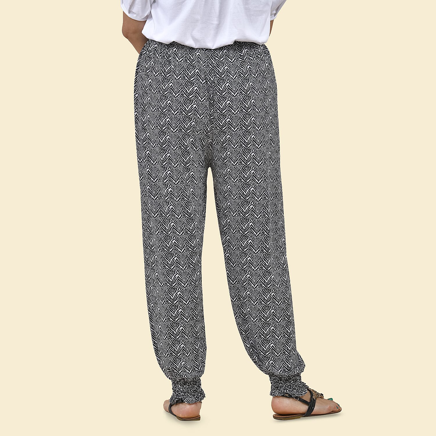 TAMSY Circle Printed Trousers - Navy