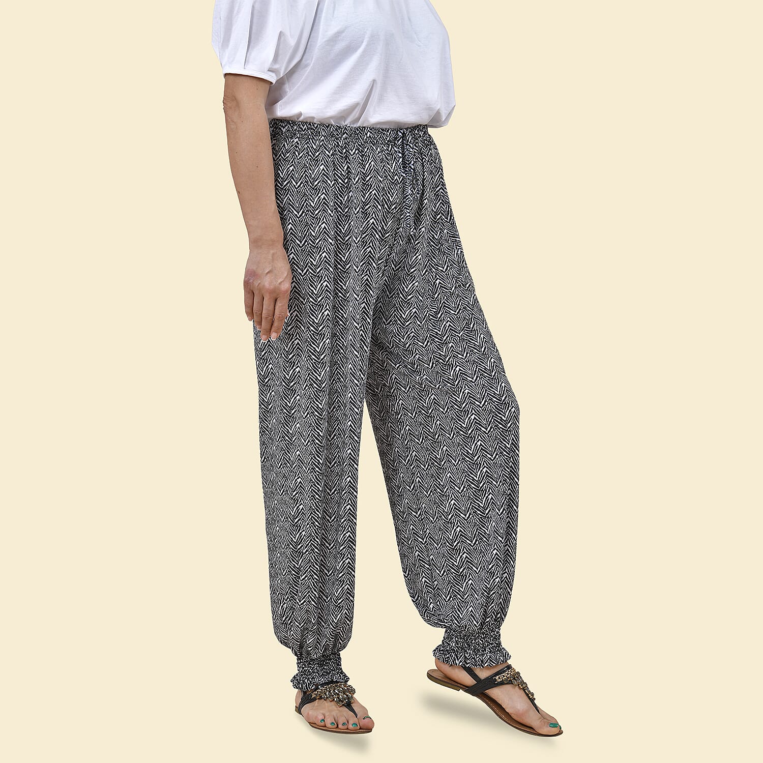 TAMSY Circle Printed Trousers - Navy