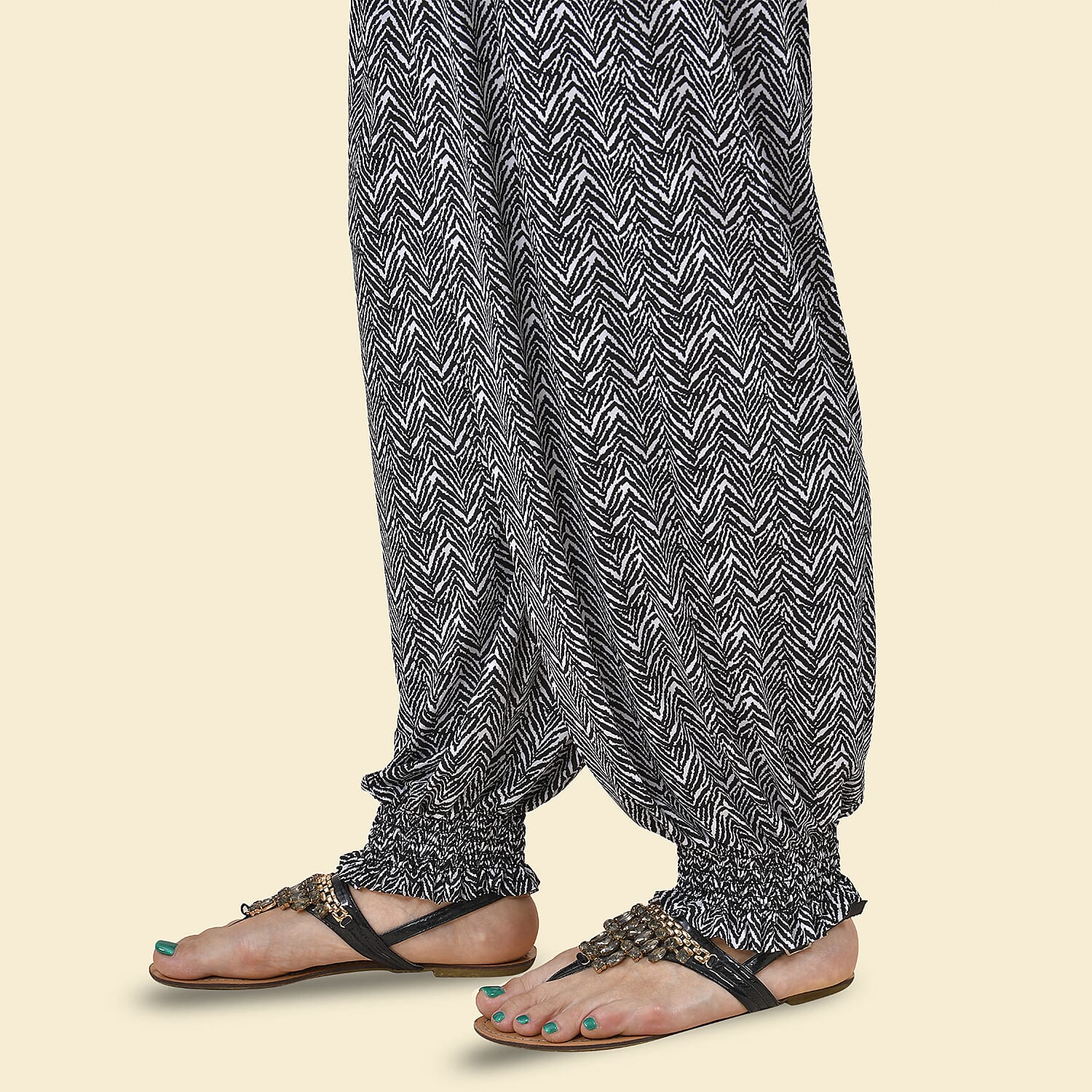 TAMSY Circle Printed Trousers - Navy
