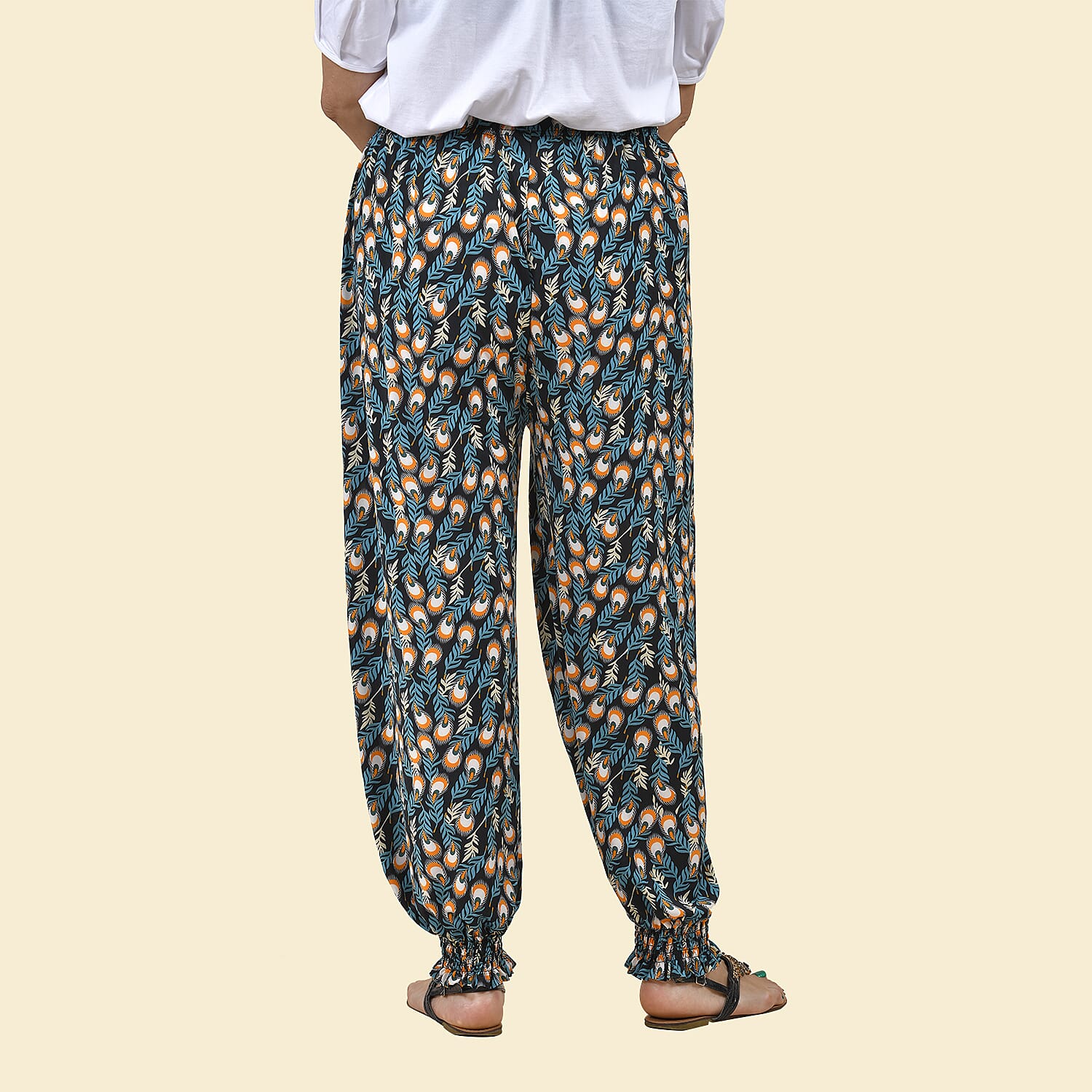 TAMSY Circle Printed Trousers - Navy