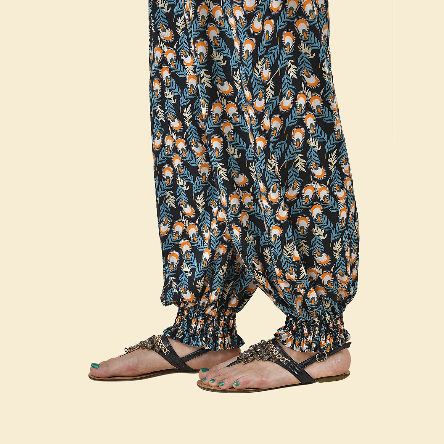 TAMSY Circle Printed Trousers - Navy