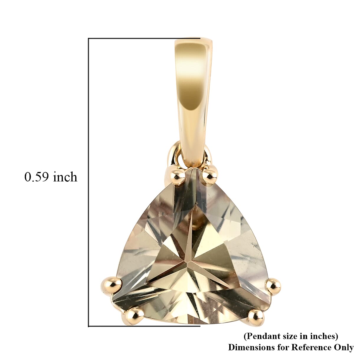 14K Yellow Gold AGI Certified AAA Natural Turkizite Pendant 1.85 Ct.