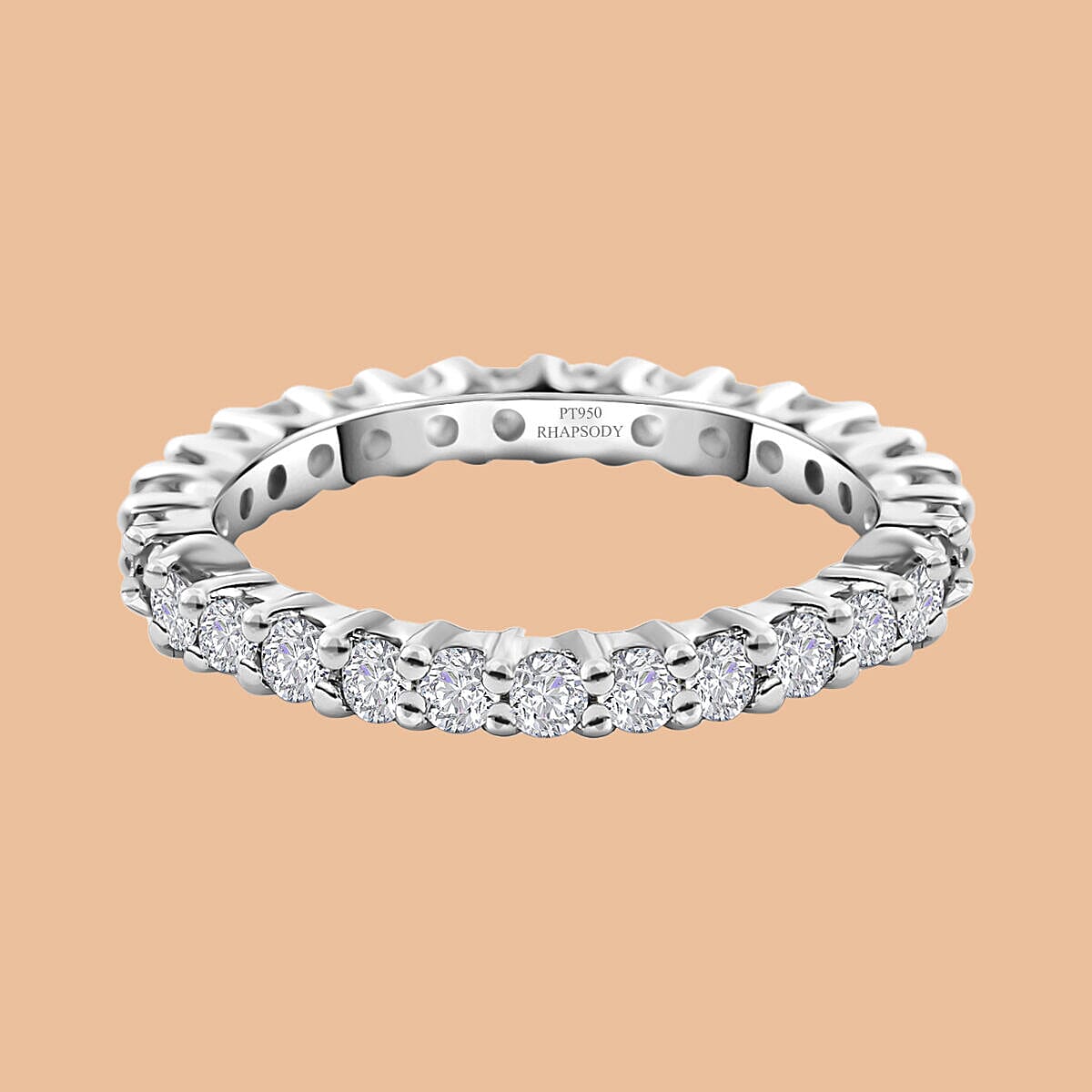 RHAPSODY 950 Platinum IGI Certified Diamond (VS-E-F) Ring 1.00 Ct.