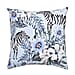 DOD- TJC Zebra and Floral Pattern Velvet Cushion Cover - Blue