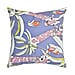 DOD- TJC Zebra and Floral Pattern Velvet Cushion Cover - Blue